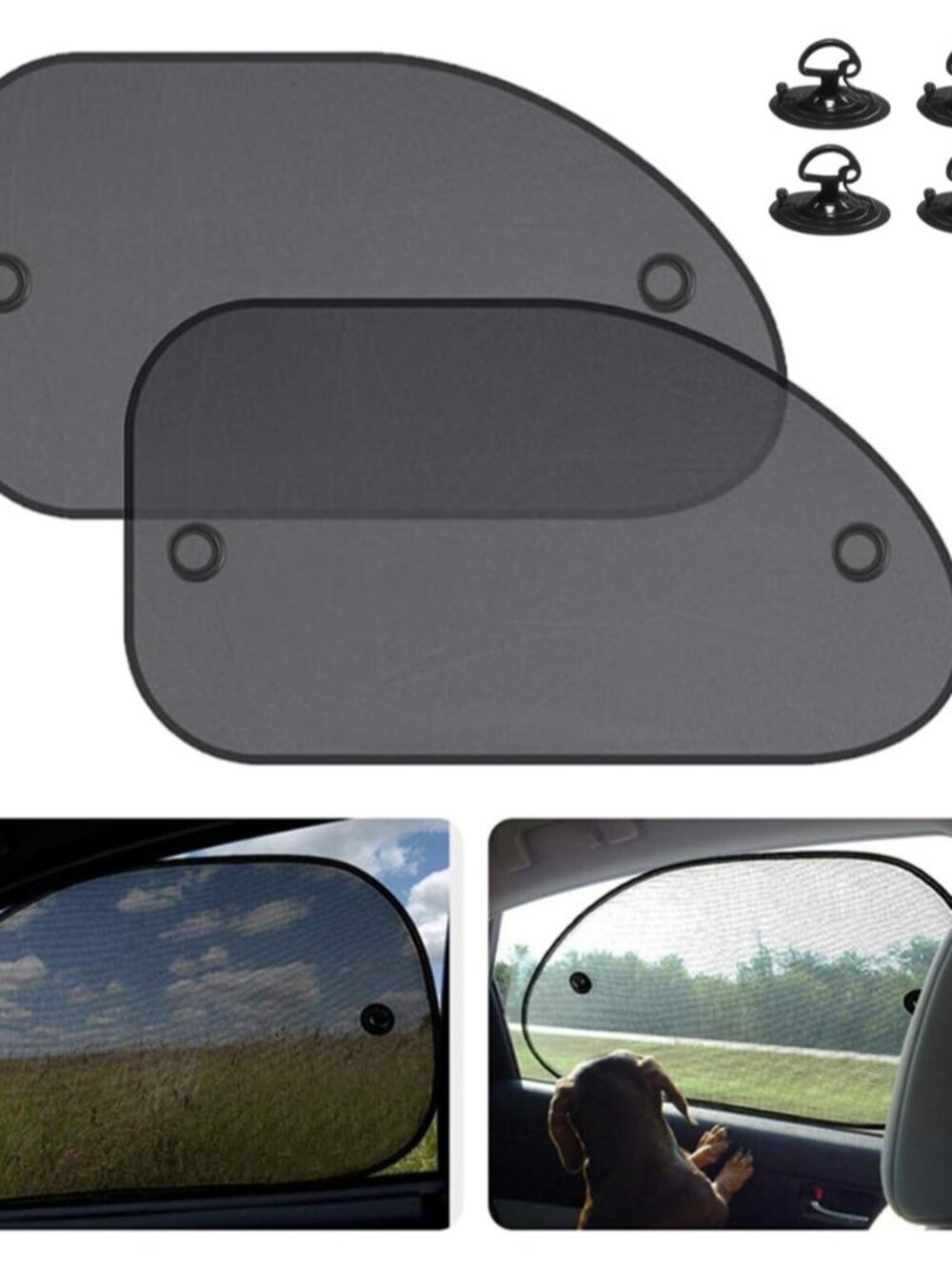 2PCS UV-Blocking Car Window Sunshades, Large